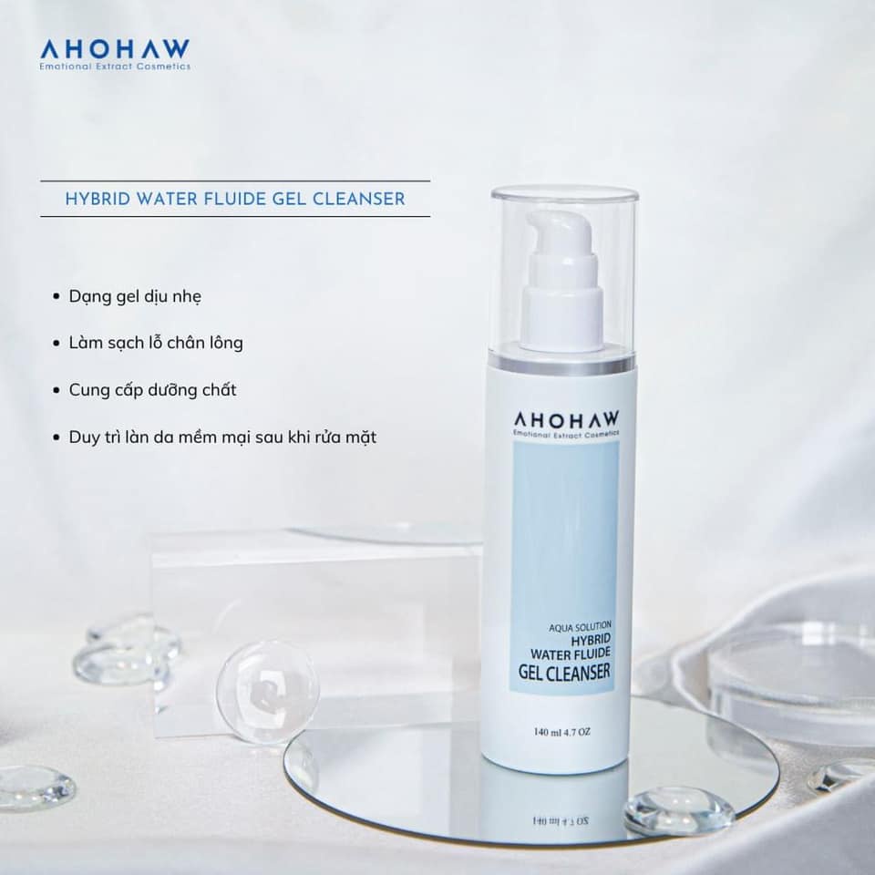 Rửa Mặt Dịu Nhẹ Cấp Ẩm Hybrid Water Fluide Gel Cleanser AHOHAW