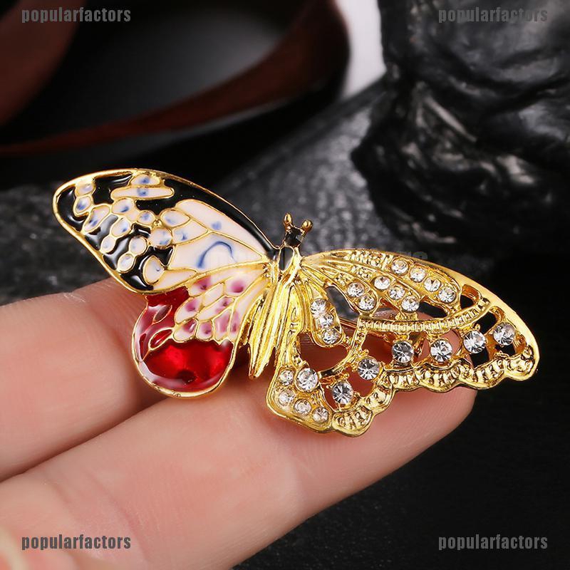 Ghim Cài Áo Hình Bướm Đính Đá Nhân Tạo Thời Trang