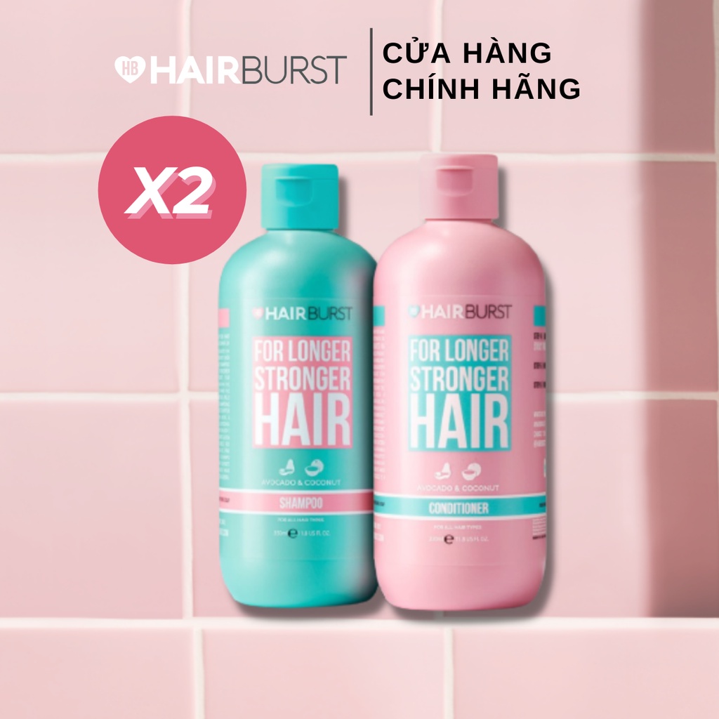 Combo 2 Set gội xả HAIRBURST kích thích tóc mọc dài hơn chắc khỏe hơn 350ml/chai