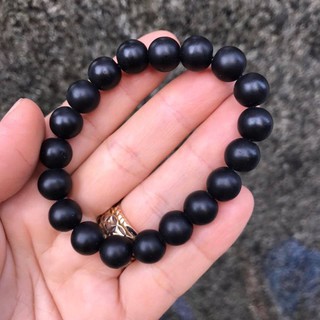 VÒNG TAY ĐÁ NÚI LỬA ĐEN 10LY