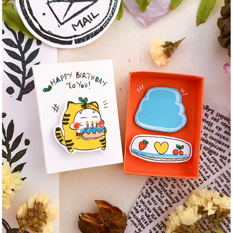 Hộp diêm handmade Mừng Sinh Nhật, tự tay viết lời nhắn, quà tặng xinh yêu cho bạn bè, người thương