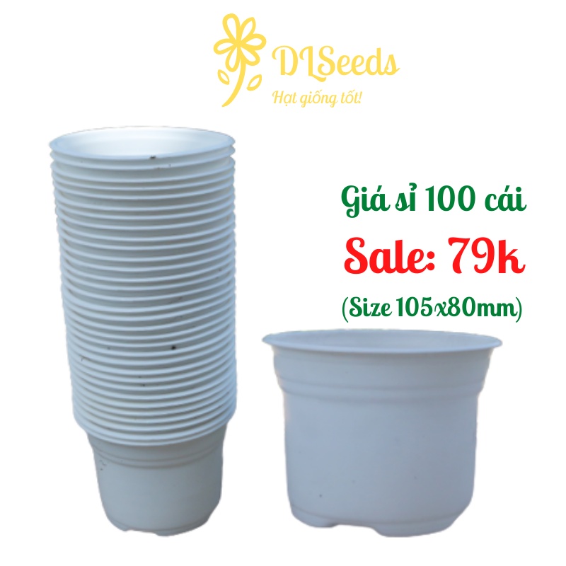Chậu nhựa ươm trồng cây sen đá, giống cây trồng, Combo 100 chậu kích thước (105x80mm)