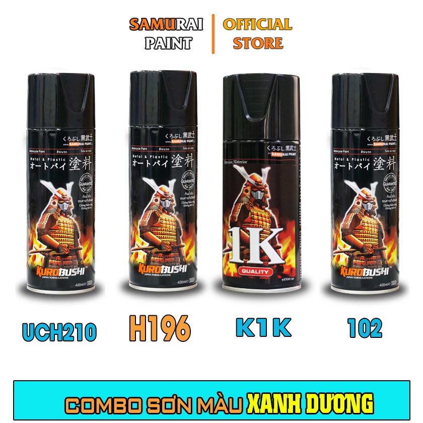 Combo Sơn Samurai Màu Trắng Ngọc Chính Hãng (H196 - UCH210 - 102 - K1K - P800)
