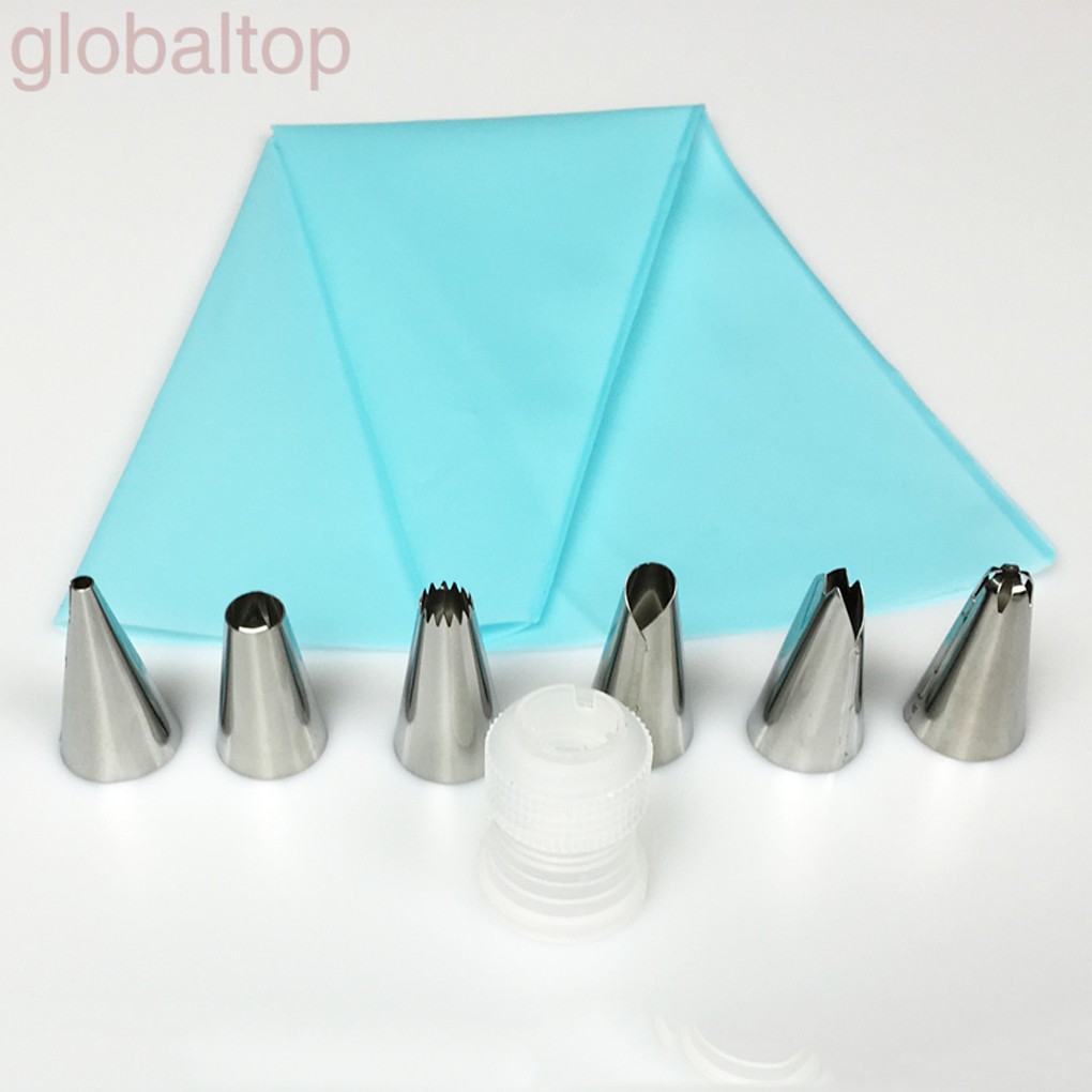 Set 16 Dụng Cụ Bắt Kem Trang Trí Bánh Kèm 14 Đầu Phun Bằng Thép Không Gỉ