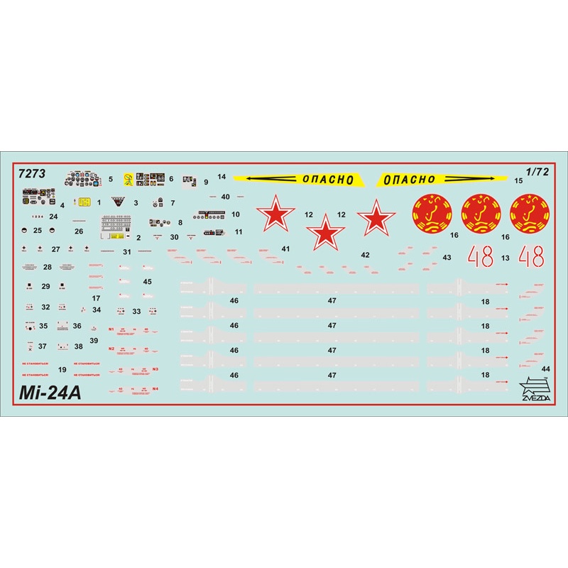 Mô hình quân sự Trực thăng tấn công Mi-24A 1/72 Zvezda