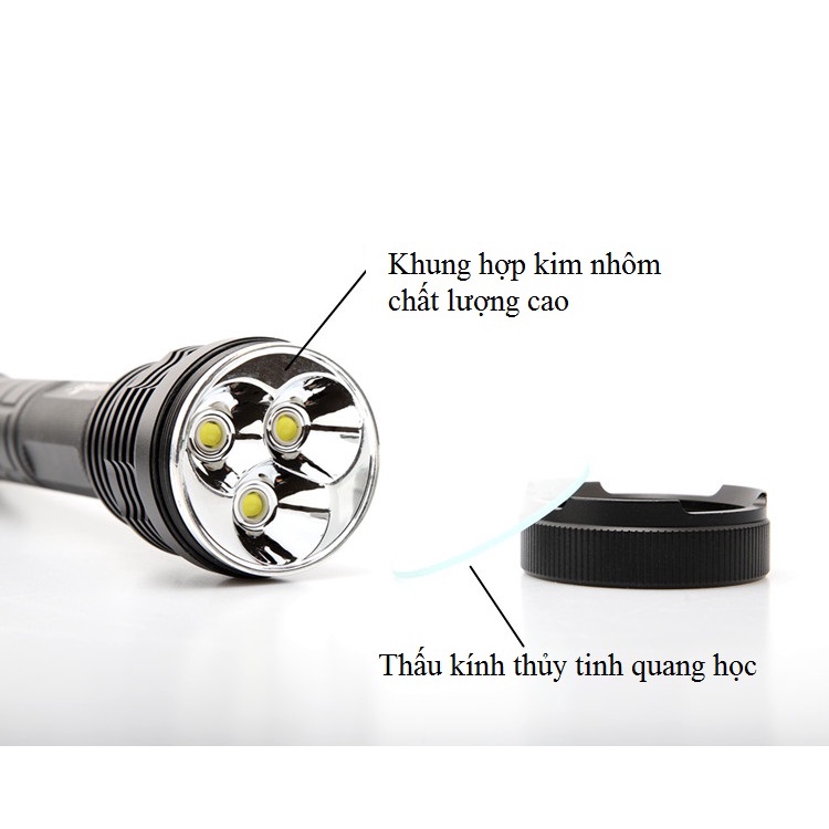 Đèn pin siêu sáng 3 led P50 bản cao cấp