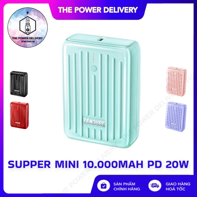 Pin Sạc Dự Phòng Siêu Nhỏ ZENDURE SUPERMINI 10.000mAh PD 20W Mã ZDSM10PD - Bảo hành 6 Tháng