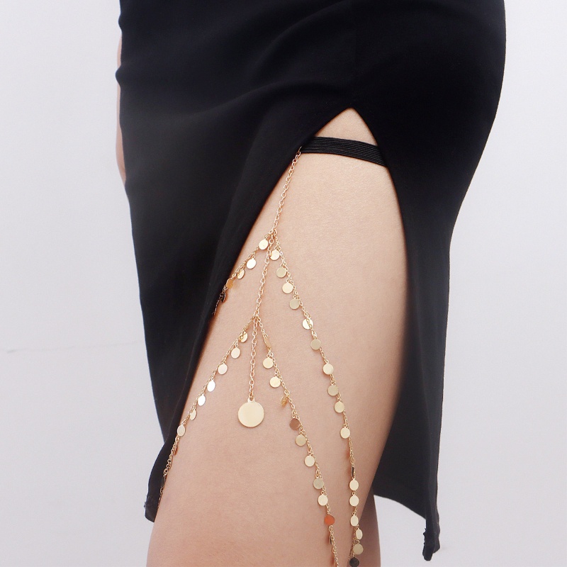 Dây Xích Đeo Đùi Đính Kim Sa Lấp Lánh Bằng Hợp Kim Thời Trang Dự Tiệc