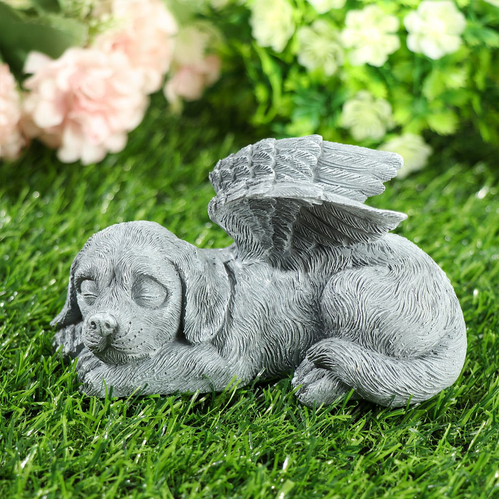 MIOSHOP Resin Statue Pet Supplies Grave Markers Dog Memorial Angel Dog Figurine Dog Angel Gifts Pet
