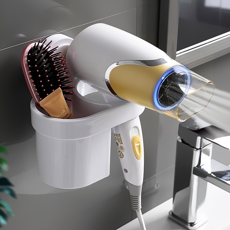 Giá Đựng Máy Sấy Tóc Gắn Tường Không Cần Khoan Dạng Cốc Hút Tiện Dụng Cho Phòng Tắm