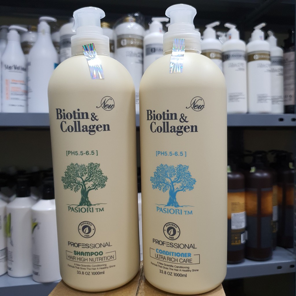 Dầu gội biotin &amp; collagen, kích thích mọc tóc chống rụng tóc, dầu gội biotin cặp 500ml – 1000ml  hàng chính hãng