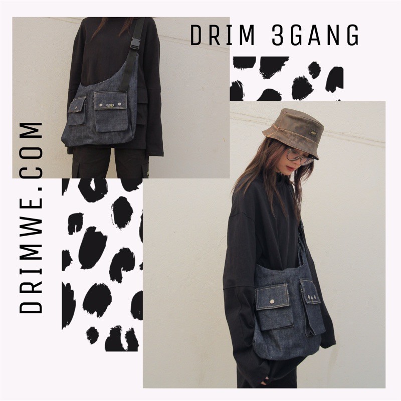 Túi đeo chéo unisex nam nữ ,túi local brand,túi thời trang jean DRIM 3Gang-v1 jeanbox