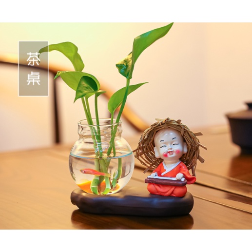 Tượng Chú tiểu trồng cây , Nuôi Cá, Để Bàn Học, Bàn Làm Việc, Trang Trí Nhà Cửa