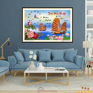 Tranh đính đá đồng hồ thuận buồm xuôi gió VS376 (90cm x 59cm)