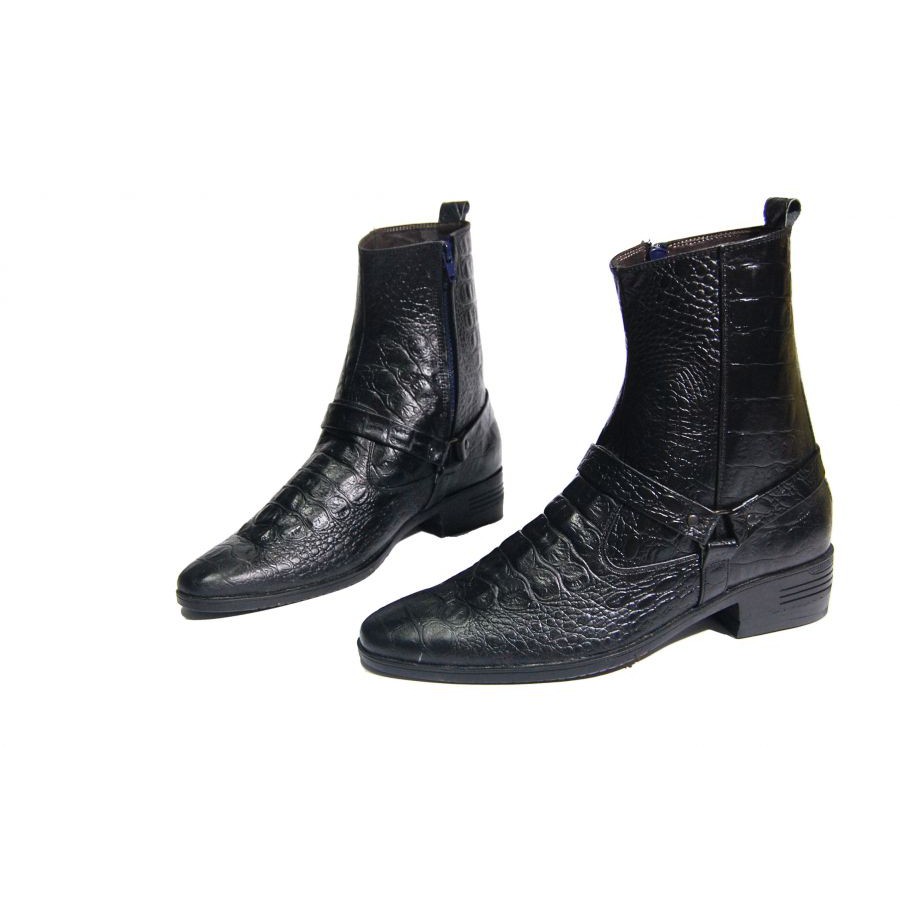 Giày boot nam da bò thật in vân cá sấu .Bảo hành 12 tháng.Mã số: B137