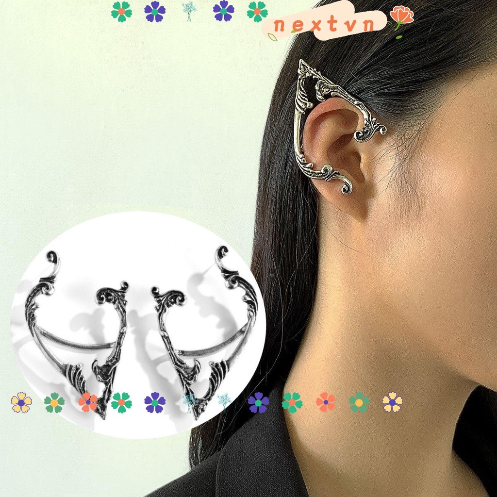 Khuyên kẹp vành tai không xỏ lỗ hình ác quỷ nhiều màu sắc phong cách gothic cho nữ