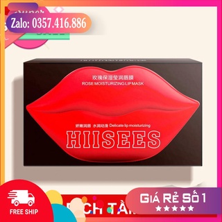 1 Hộp 20 Miếng Mặt Nạ Dưỡng Môi Hiisees Chiết Xuất hoa hồng