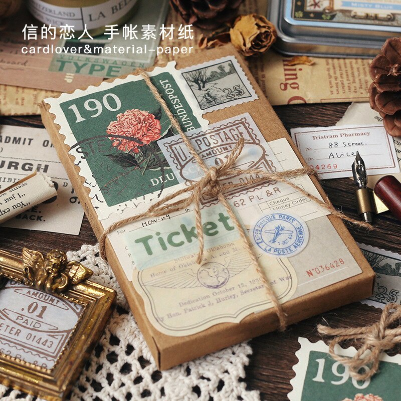 Bộ 30 giấy trang trí sổ tay phong cách vintage