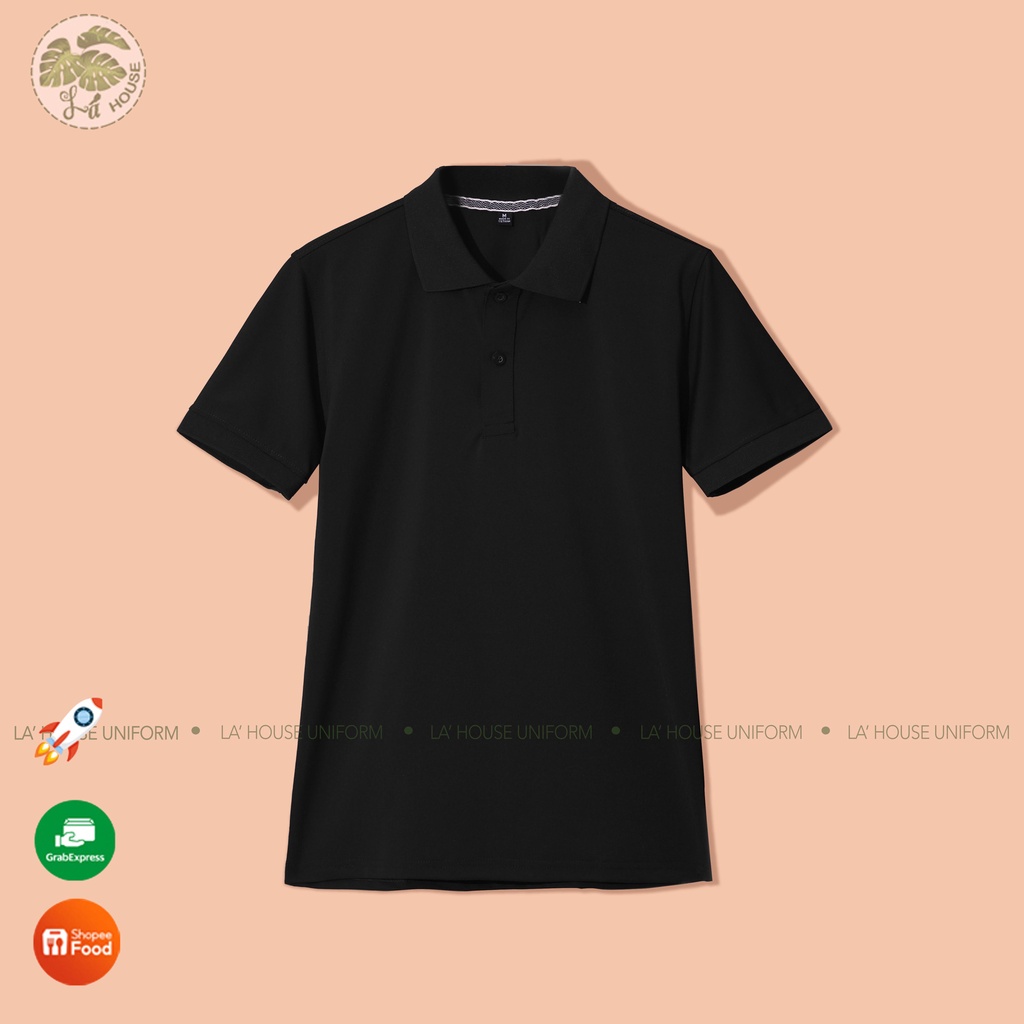 Áo thun polo màu đen La' House Uniform