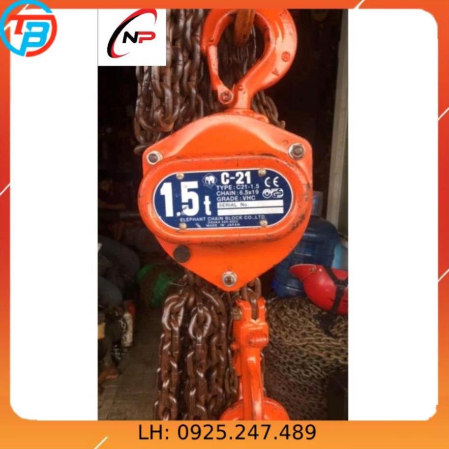 Pa lăng xích tải 1 tấn hàng bãi nhật bảo hành 6 tháng.kimkhinhatphat