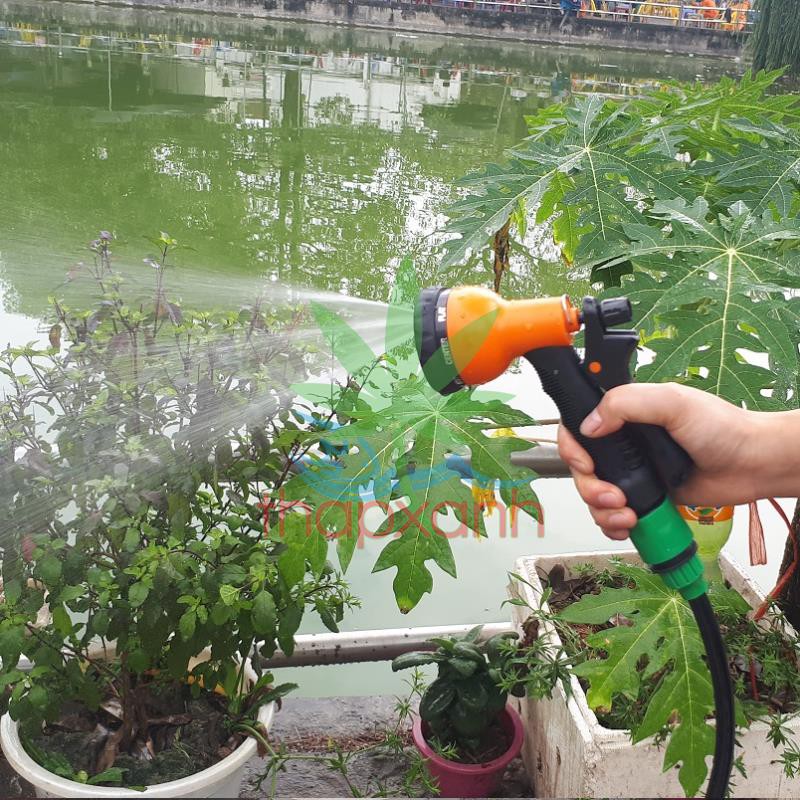 Bộ vòi xịt nước tưới cây, rửa xe 8 trong 1 + 15m dây 8/11