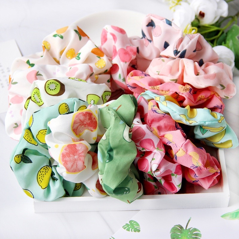 Scrunchies Dây Cột Tóc Trái Cây