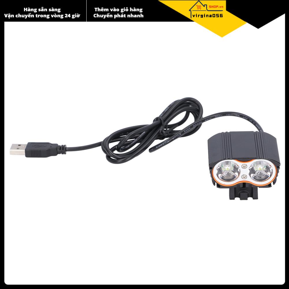 Virgina056 Đèn pha LED dành cho xe đạp bằng hợp kim nhôm siêu sáng đua đường trường Được hỗ trợ bởi USB