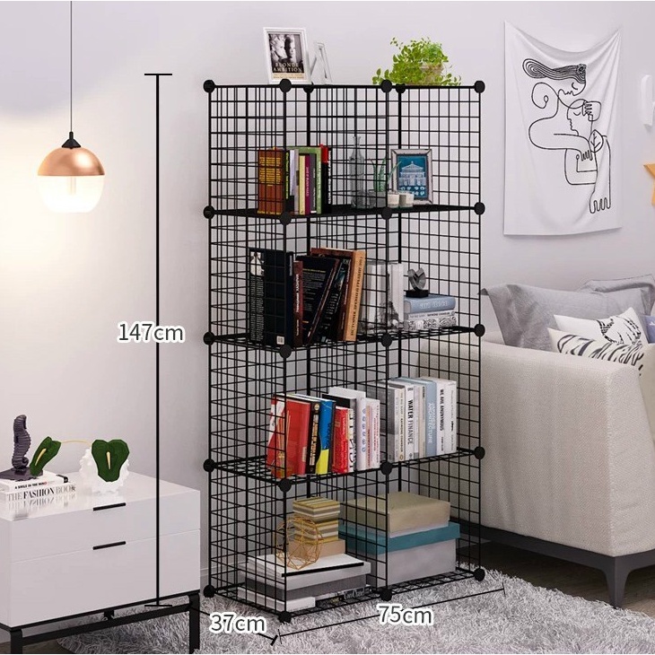 Lưới Ghép Đa Năng Khung Lưới Lắp Ghép Tấm Trang Trí Giá Để Sách Tủ Kệ Decor Phòng Ngủ