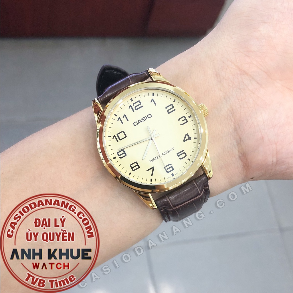 Đồng hồ nam dây da Casio chính hãng Anh Khuê MTP-V001GL-9BUDF (38mm)