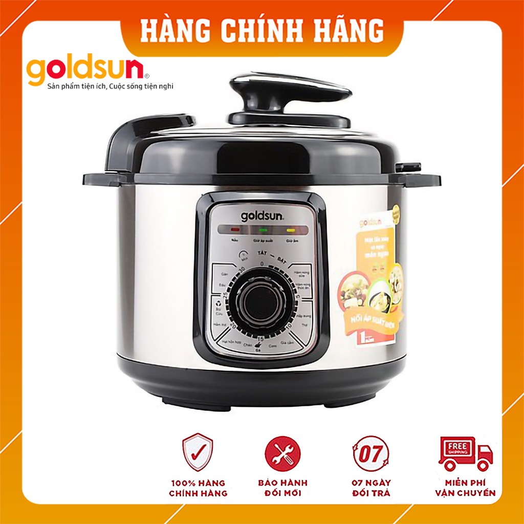 Nồi áp suất điện đa năng Goldsun CD3601 - 5L - Công suất 900W - Hàng chính hãng - Bảo hành 12 tháng