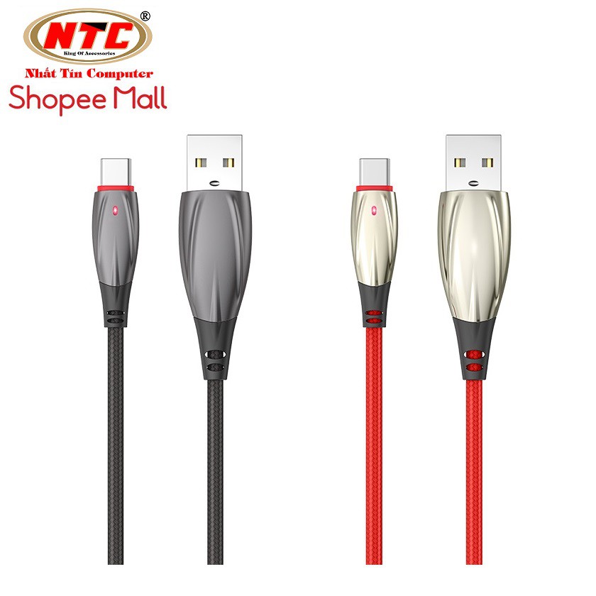 Cáp sạc nhanh và truyền dữ liệu Hoco U71 Star cổng Type-C Hỗ trợ QC3.0, Output 3A max, Dài 1.2M, Có đèn báo sạc