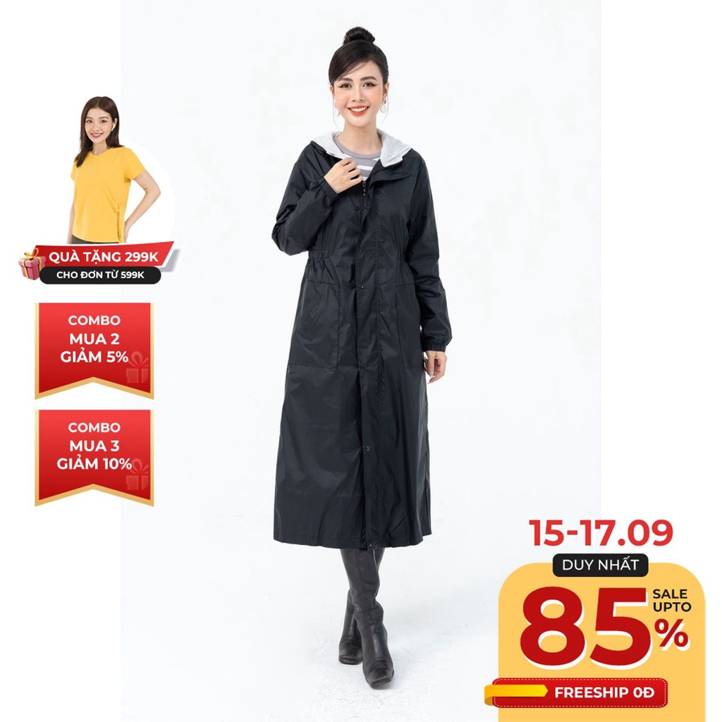 Áo khoác gió nữ dáng dài đa năng LAMER O65I21Q004