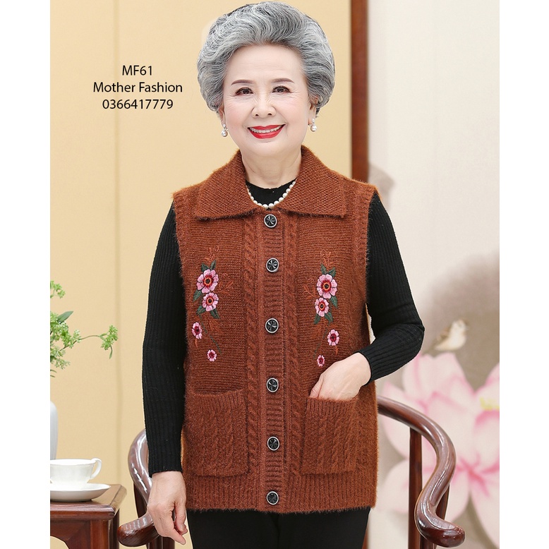 Áo gile cho người già, Áo len cho bà già MF61