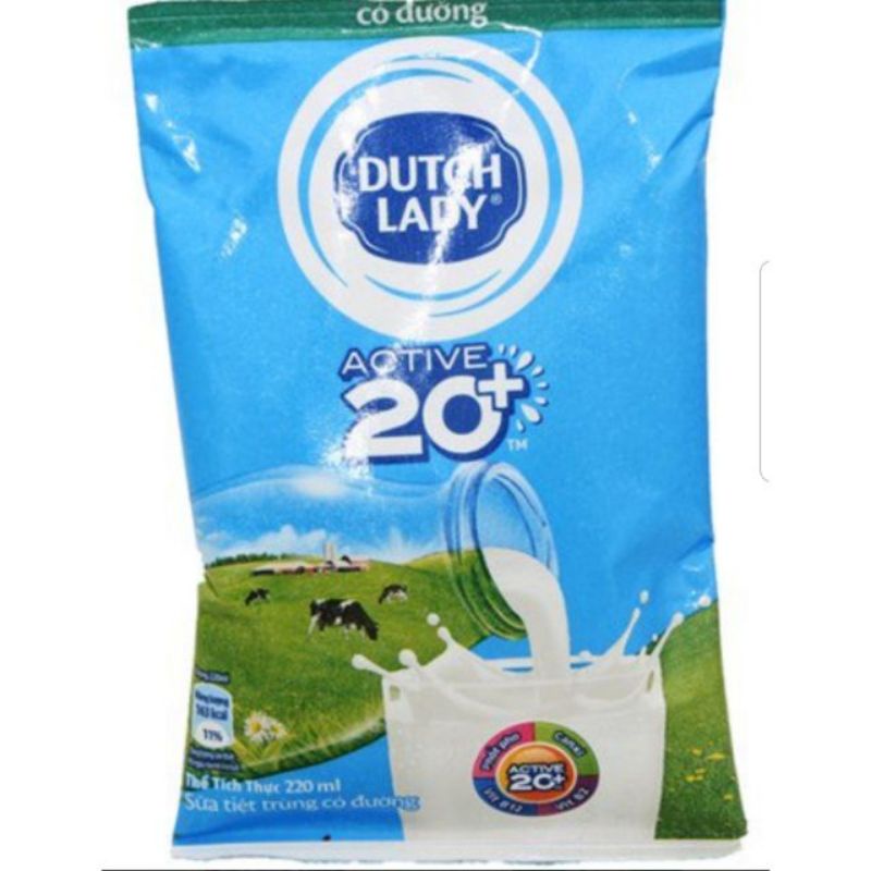 Combo 10 Bịch sữa tươi có đường Dutch Lady 220ml