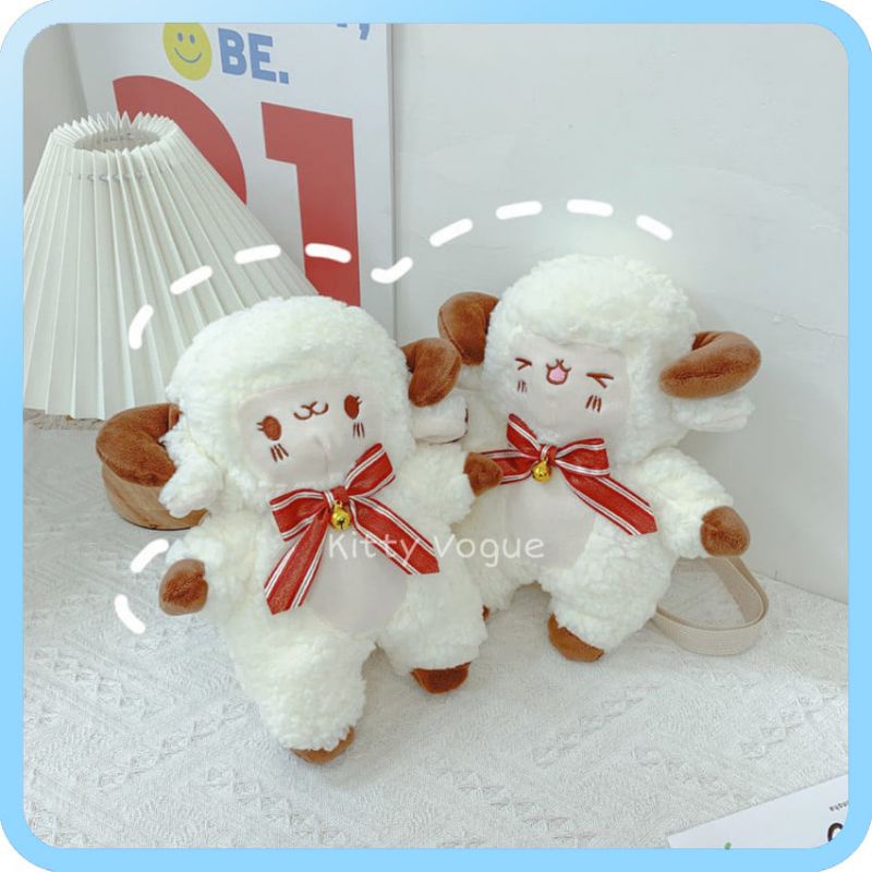 TÚI ĐEO CHÉO BÉ CỪU ĐEO NƠ DỄ THƯƠNG