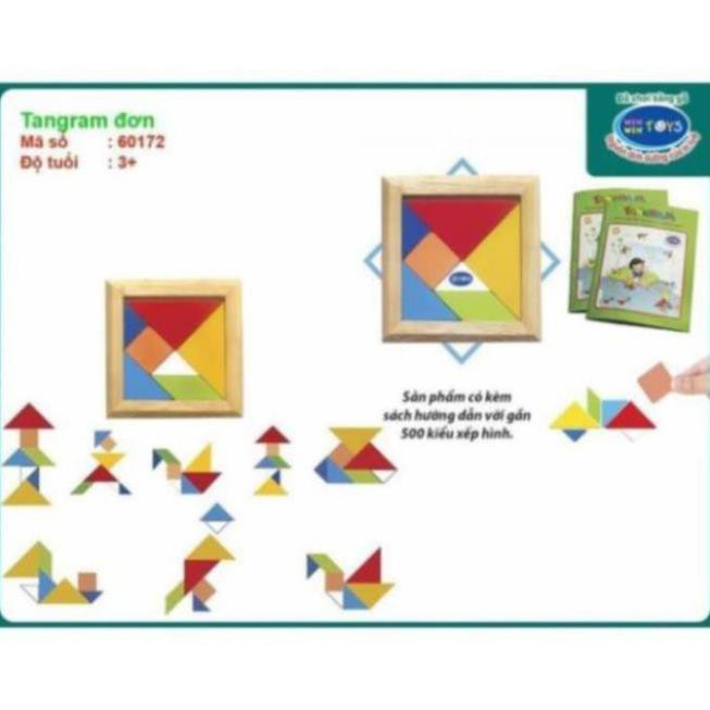 Đồ Chơi Tangram Xếp Hình Bằng Gỗ Mô Phỏng Giúp Bé Tư Duy Sáng Tạo