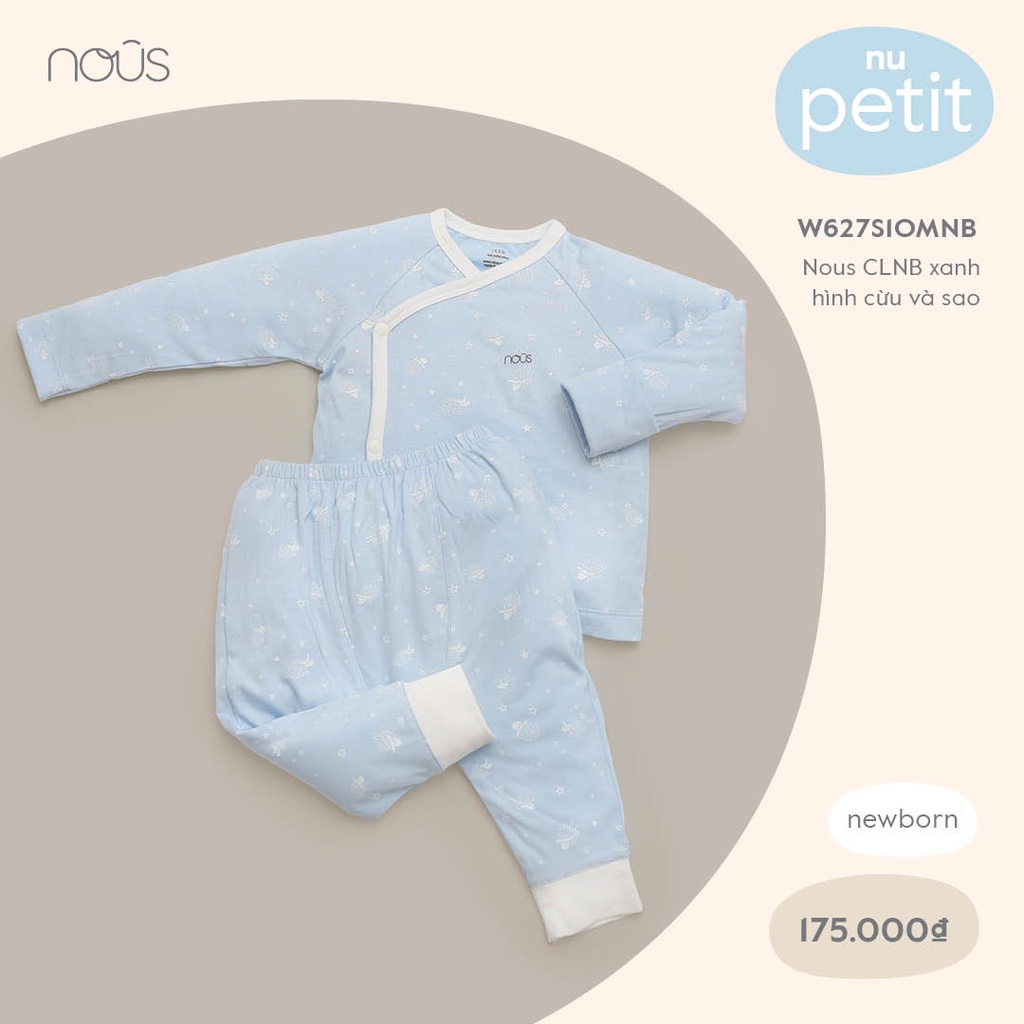 Bộ sơ sinh cài chéo Nous petit cho bé sơ sinh