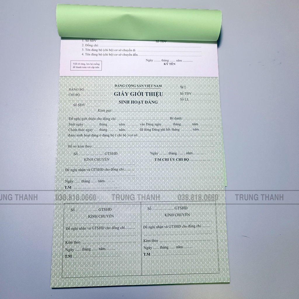 Giấy giới thiệu sinh hoạt Đảng