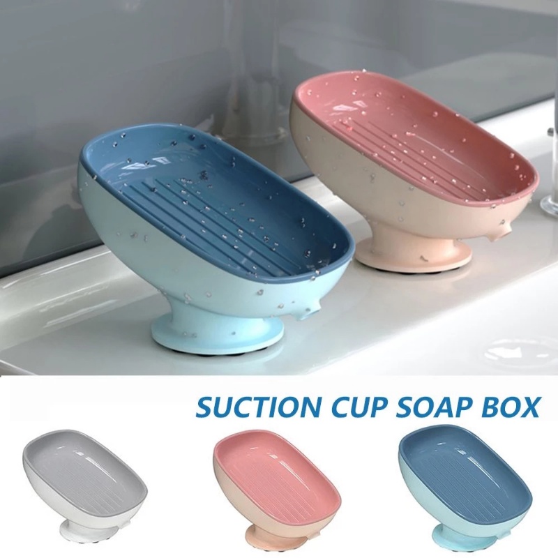 Giá Đỡ Xà Phòng Hai Lớp Tự Dính Sáng Tạo Có Giác Hút Chống Trượt Cho Phòng Tắm / Nhà Bếp
