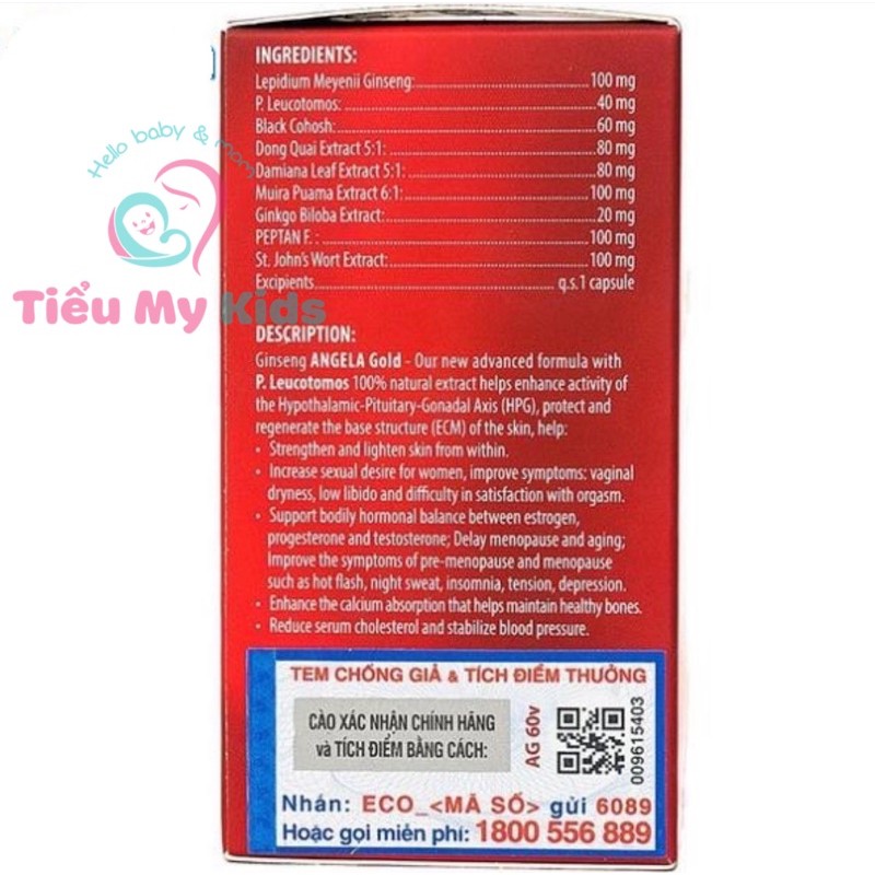✅ (CHÍNH HÃNG) Sâm Angela Gold Hộp 60 Viên Hàng Có Tem Chống Hàng Giả | BigBuy360 - bigbuy360.vn