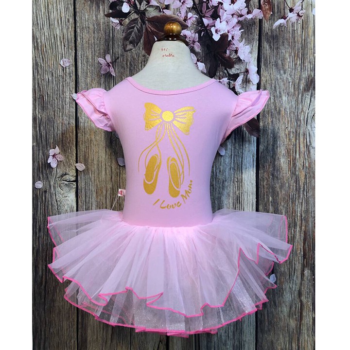 Đầm múa ballet trẻ em - Ballet Kids | Kiểu in giày ballet