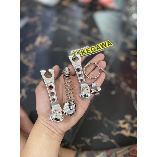 Full bộ 2 càng thắng thẳng Inox 304 gắn trước sau xe máy