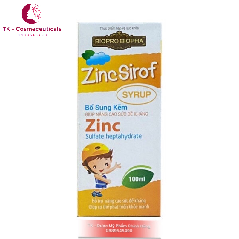 Siro ZINC SIROF Bổ Sung Kẽm Tăng Sức Đề Kháng - 100ml
