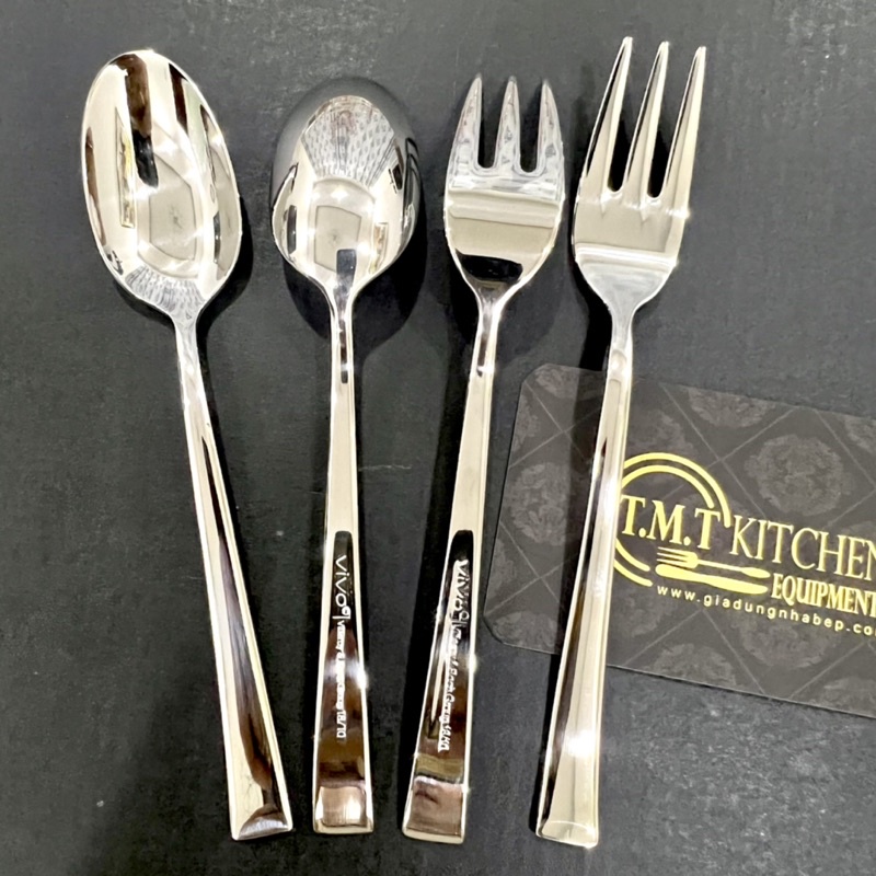 Combo 4 Muỗng - Nĩa tráng miệng ngắn inox 18/10 cao cấp Germany ViVo By Villeroy & Boch Group