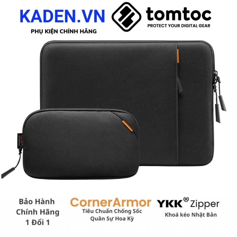 Túi chống sốc tomtoc (usa) 360* protective kèm túi phụ kiện cho macbook pro 14” đen