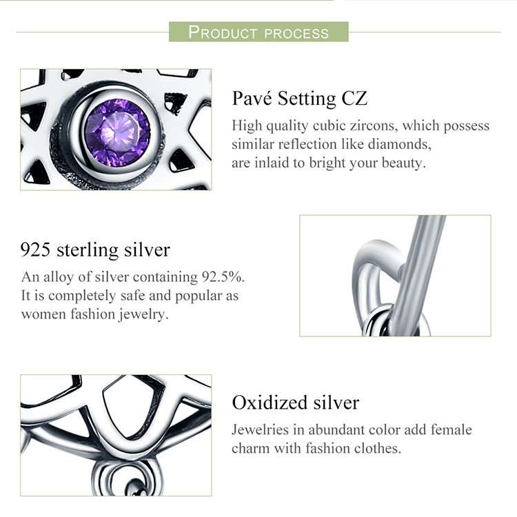 Khuyên Tai Bạc 925 Bamoer Phối Mặt Hình Dreamcatcher Xinh Xắn Cho Nữ