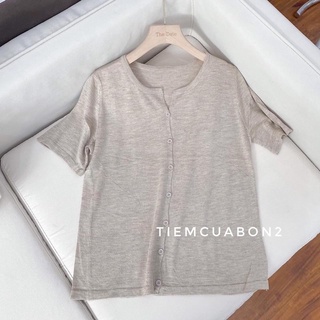 Áo len MONGTOGHI cộc tay cúc dọc