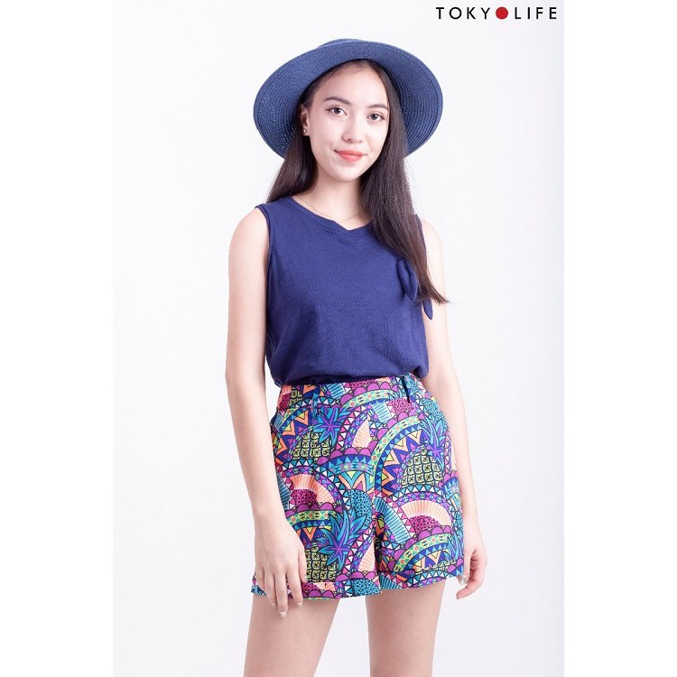 [Mã WABRSWK giảm 10% đơn 250K] Quần Shorts họa tiết Nữ TOKYOLIFE cạp khóa cao I9SHP501G