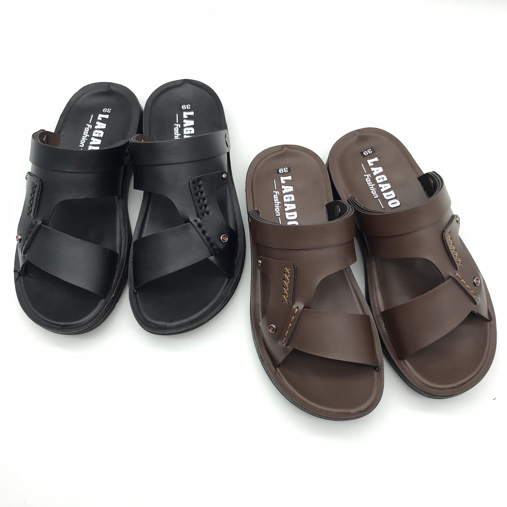 Dép Nam Quai Ngang Da Cực Đẹp Khâu May Chân Quai Siêu Chắc Chắn