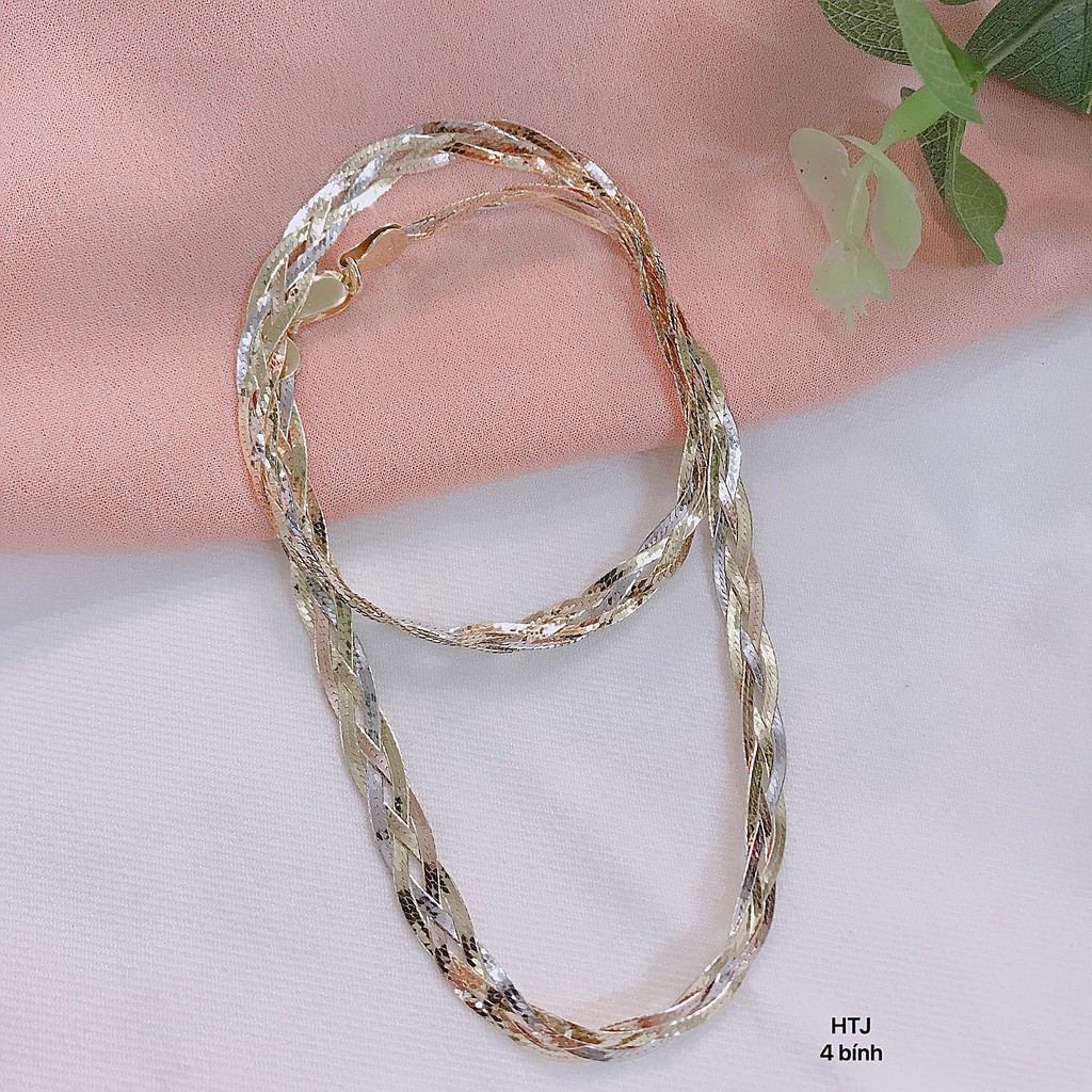 KIỀNG CỔ BẠC BÍNH 4-ĐAN 4 XI 3 MÀU- KIỀNG CỔ